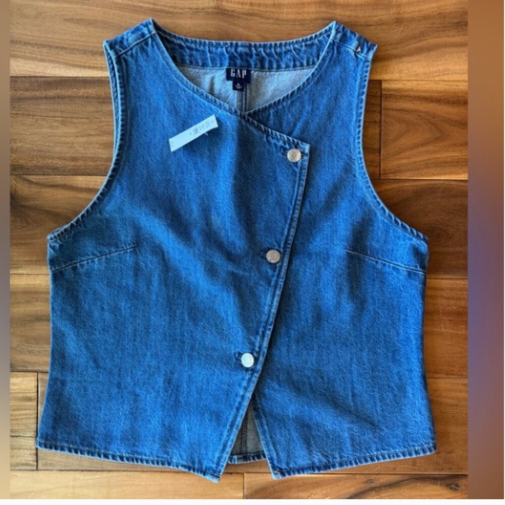 Gap Denim Asymmetrical Vest